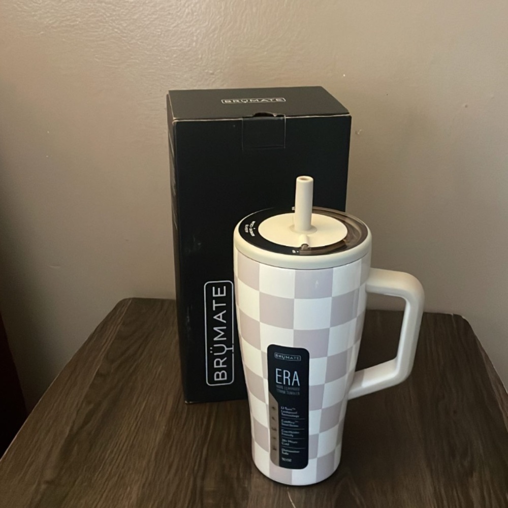 BruMate Era 30 oz. Straw Tumbler - Tan Checkered NWT (sold out)